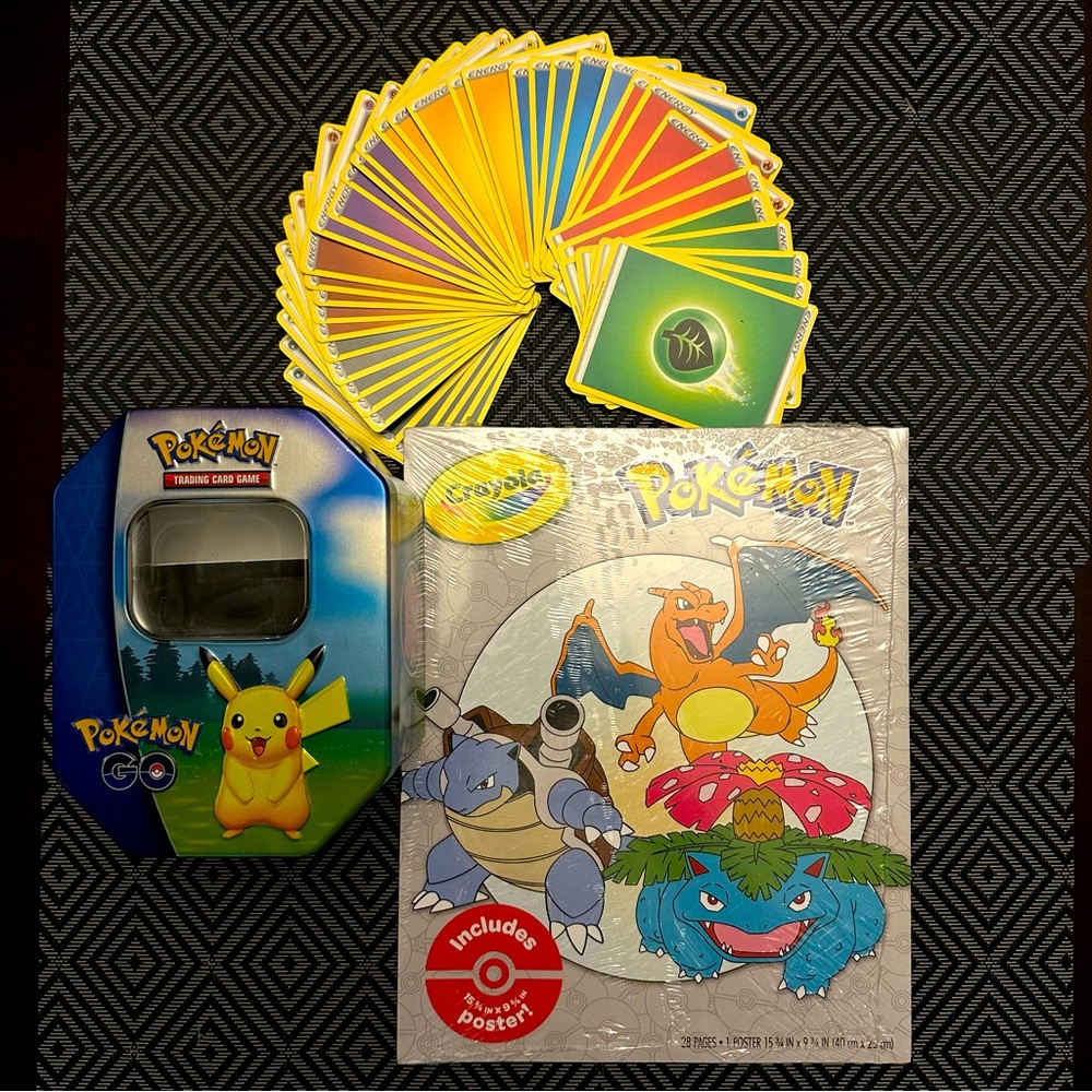 Pokémon - 40 Energy Cards, Tin, Coloring pages & poster